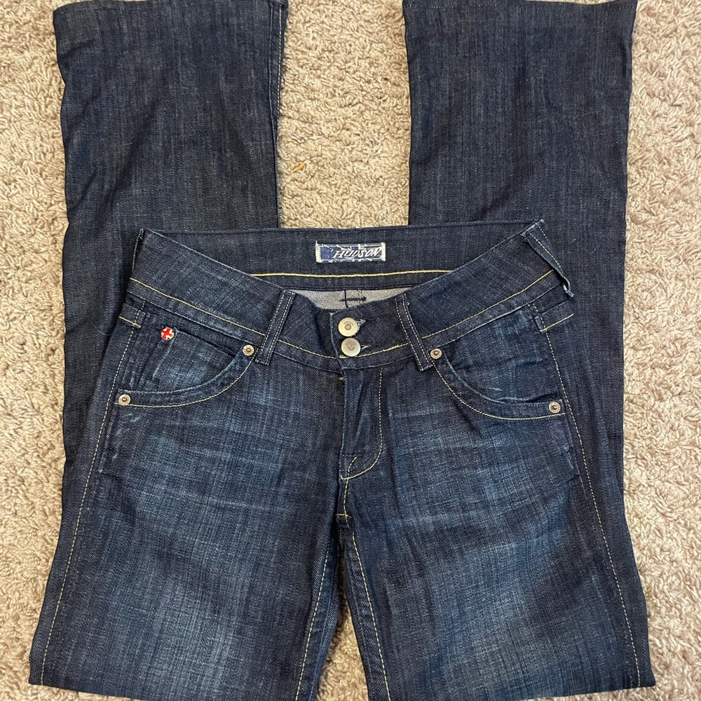 low rise hudson flare jeans